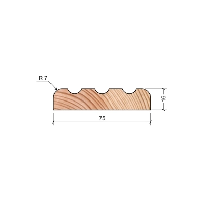 Наличник фрезерованный в цвет полотна, 2200х75х16 (массив) (1 шт.)